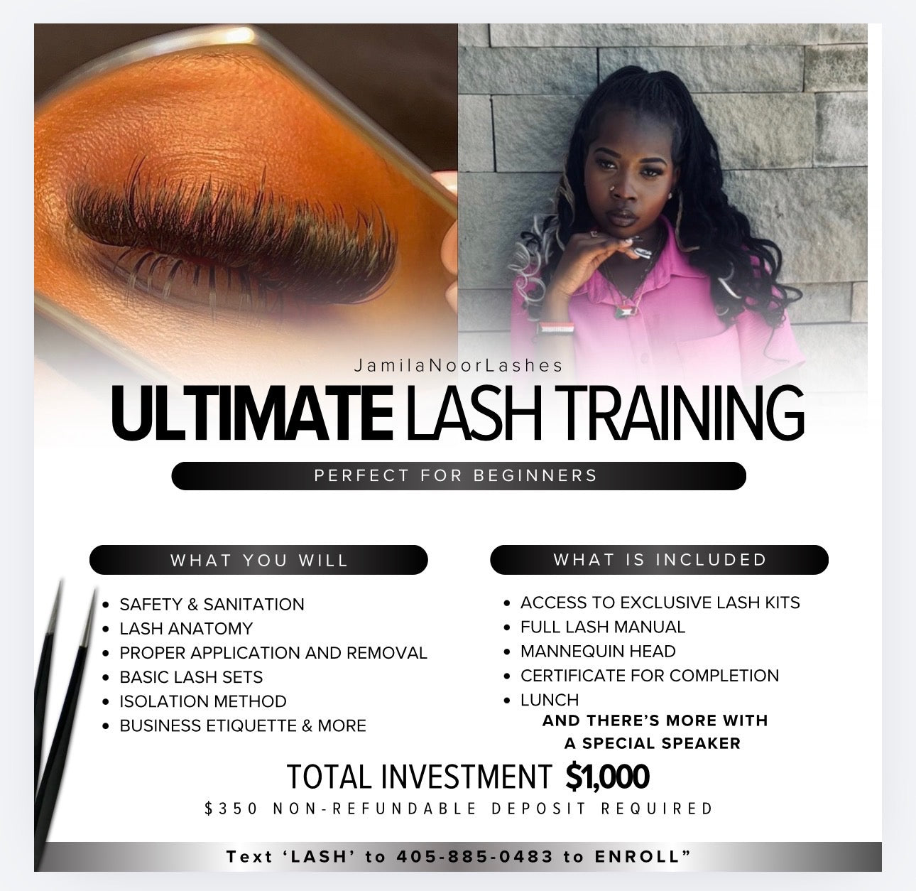OKLAHOMA CITY- 3 Day Lash Training (Deposit)